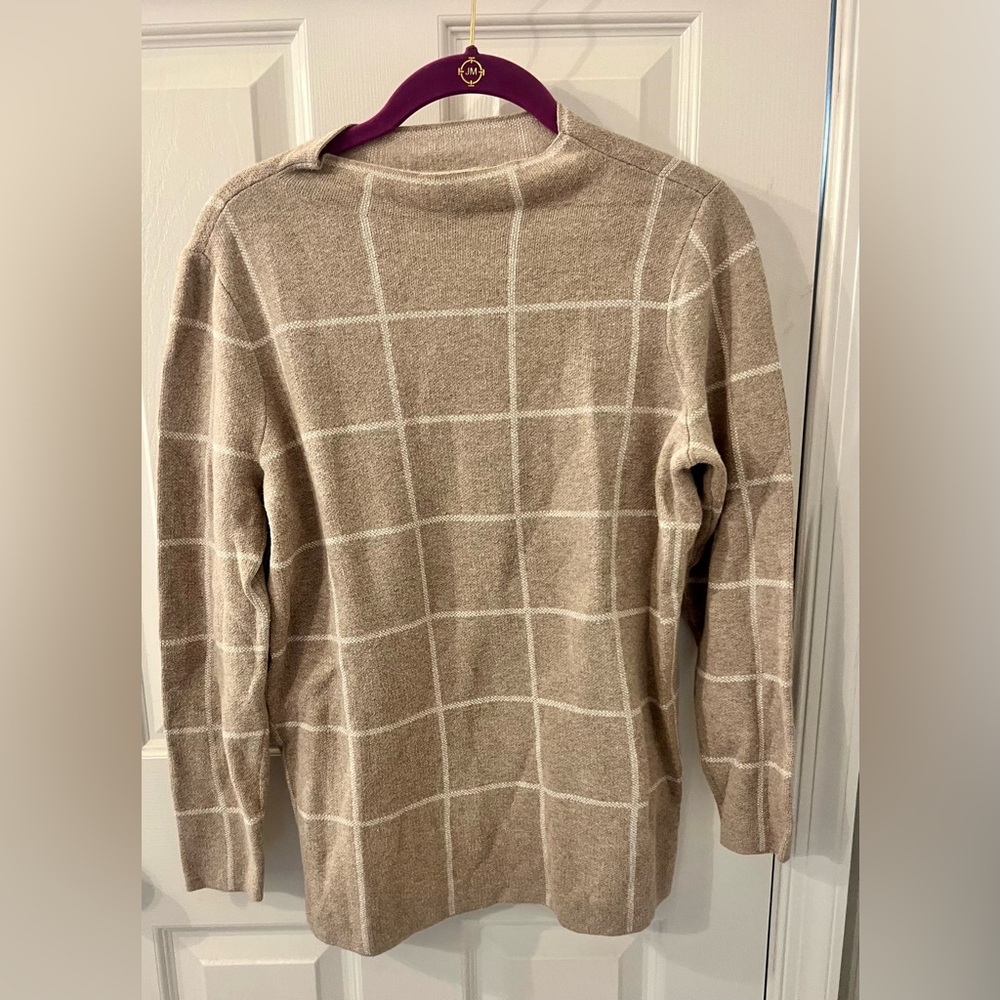 LOFT Mock Neck Plaid Sweater - Size MP